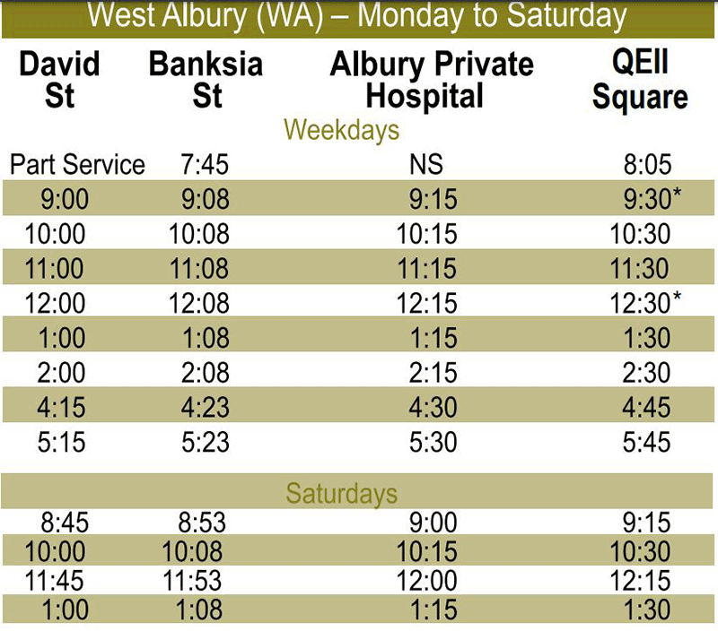 Bus times